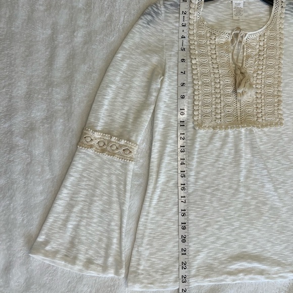 M. Fasis. White Embellished Tie Front Blouse. #053 - Picture 5 of 7